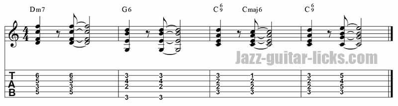 II-V-I guitar comping 6-9 chords