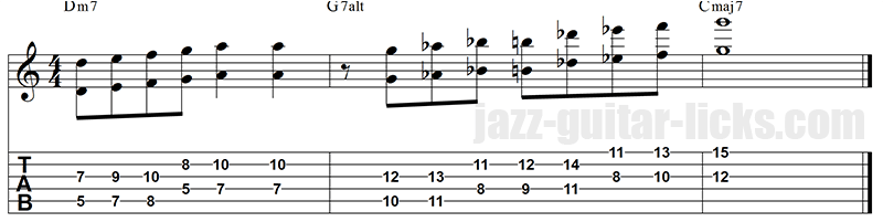 II V I octave lick