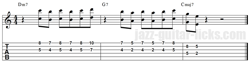 II V I  octave lick guitar lesson