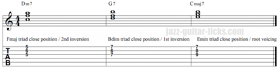 Ii v i triad voicings 10