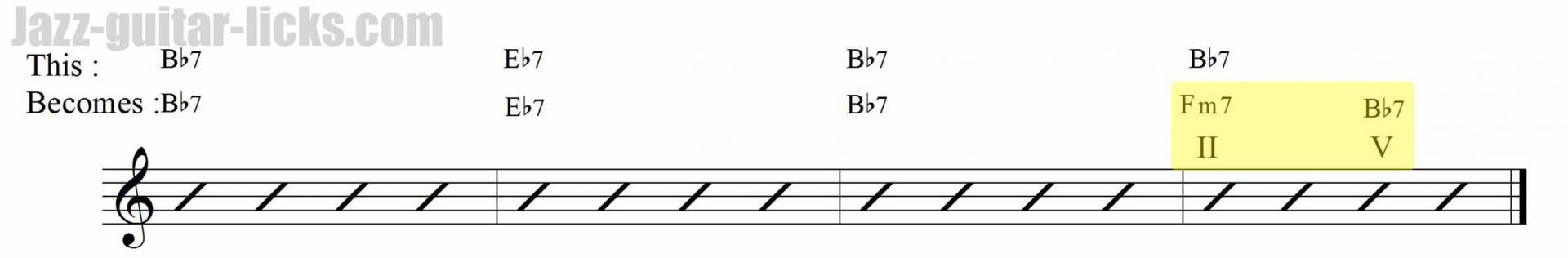 II V chord substitution 1