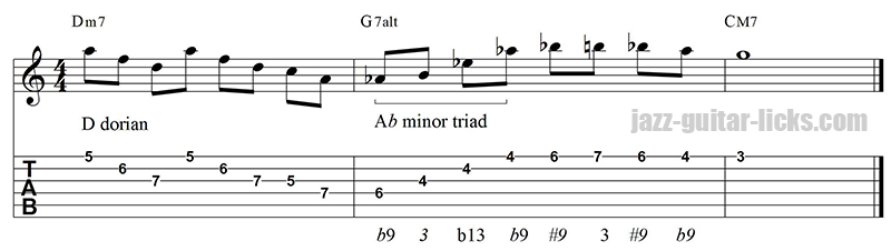 Altered jazz guitar lick