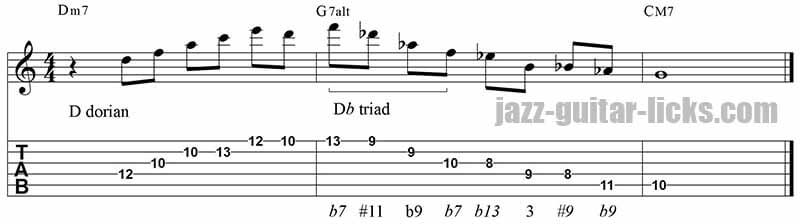 Ii v7alt i lick 3 major triad