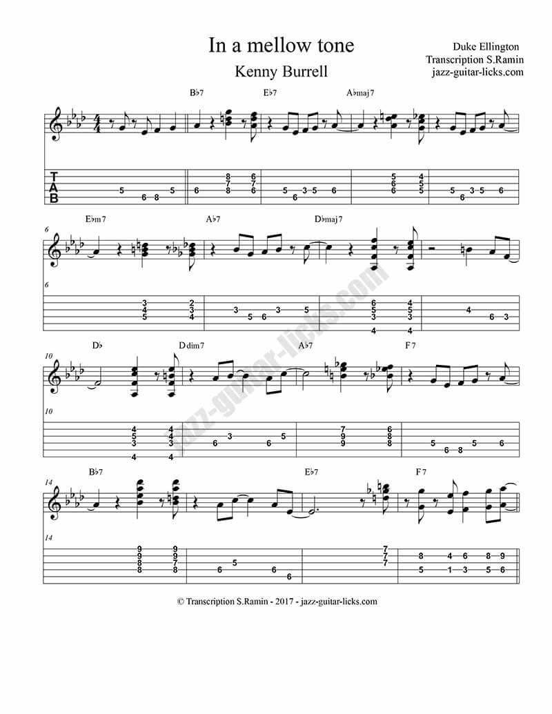 In a mellow tone kenny burrell guitar tabs 1