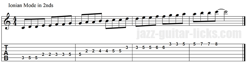 Ionian mode soloing approach in 2nds