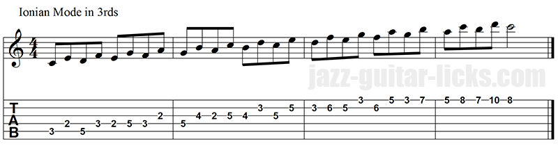 Ionian mode soloing approach in 3rds