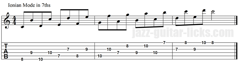 Ionian mode soloing approach in 7ths