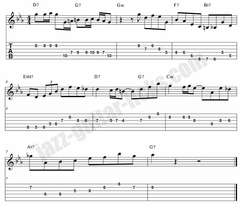 Jordu - Clifford Brown solo transcription - Jazz guitar