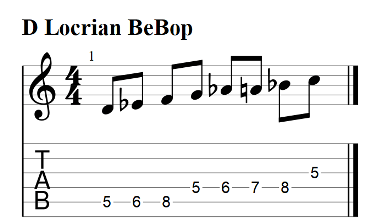 Locrian bebop scale guitar