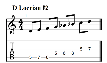 Locrian natural 2 scale guitar
