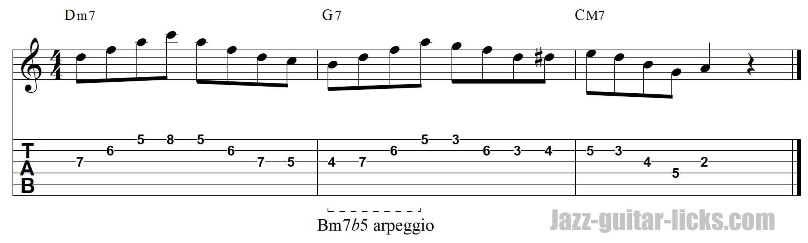 m7b5 arpeggio lick 5