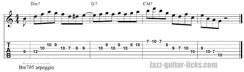 half diminished arpeggio guitar lick