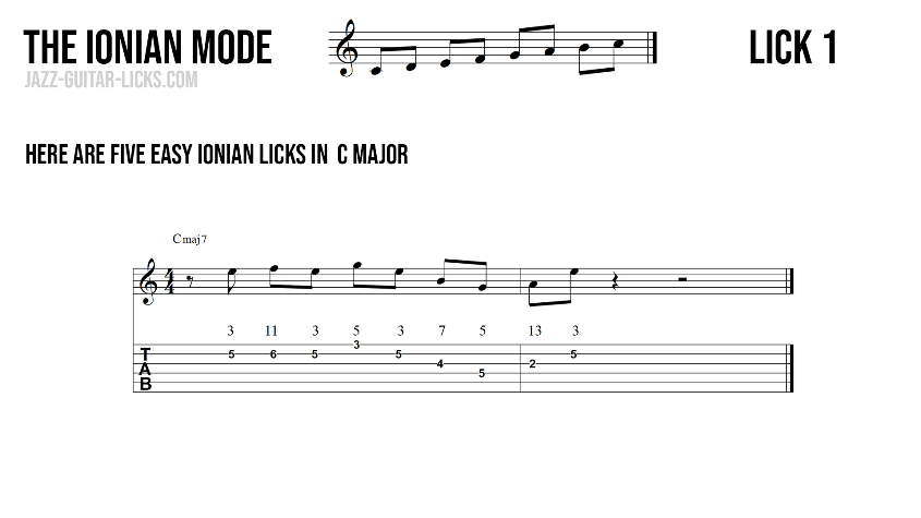 Major guitar lick1