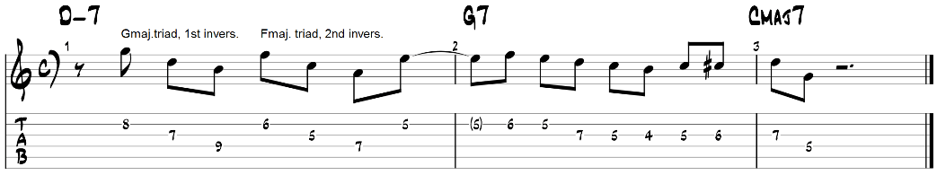 Major triad pairs guitar exercise 2