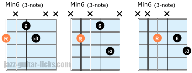 Minor 6 3-note chords