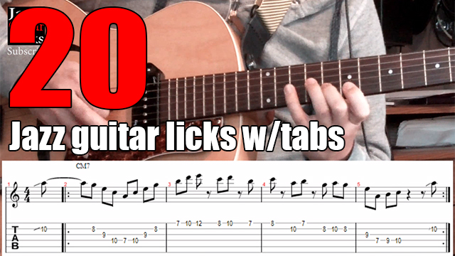 20 jazz guitar licks w/tabs on youtube