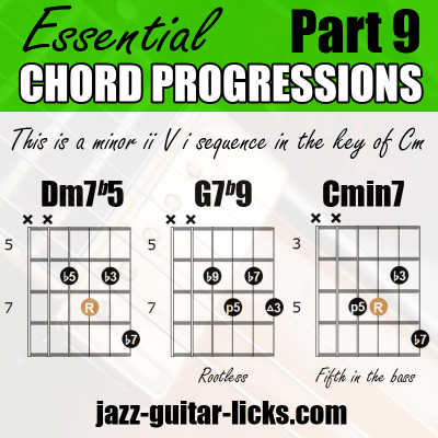 Minor 2 5 1 guitar voicing shapes