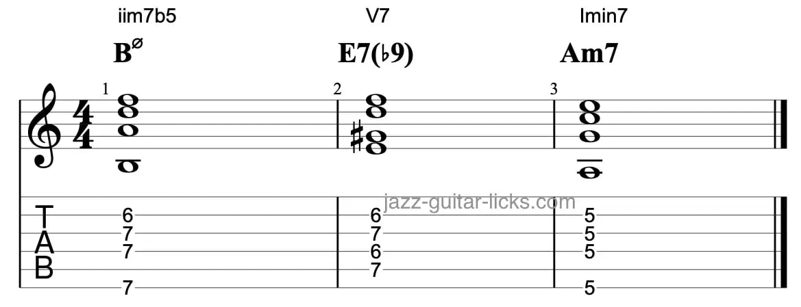 Minor 2 5 1 progression for guitar