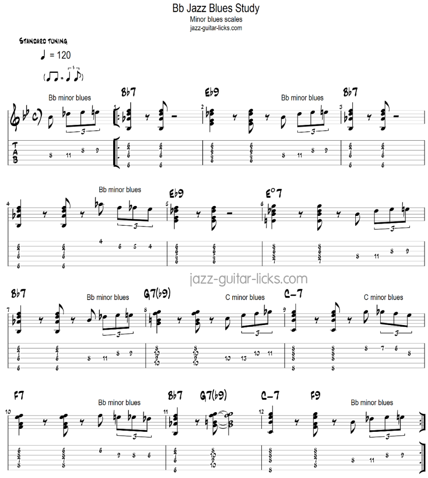 The Minor Blues Scale Lesson with Guitar Positions & Lines