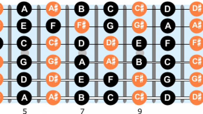 Notes on Guitar - Fretboard Diagrams