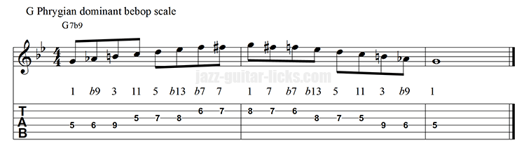 Phrygian dominant bebop scale exercise 1