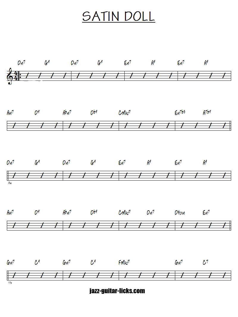 Satin doll - jazz - Chord chart