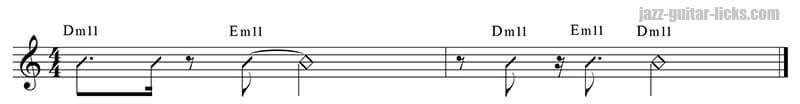 So what chords jazz guitar comping lesson 3