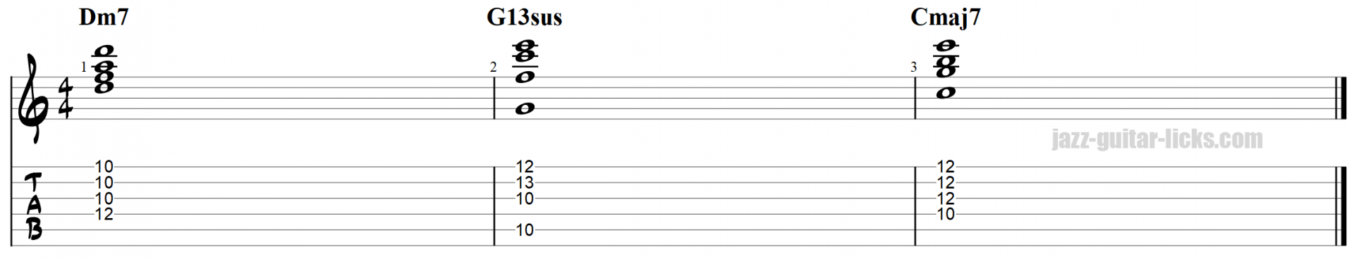 Suspended chords over 2 5 1 progression 3 1