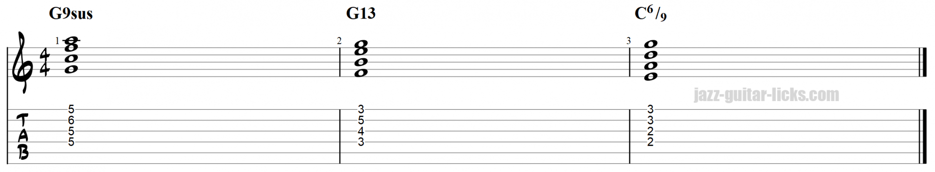 Suspended chords over 2 5 1 progression