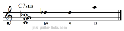 Suspended dominant seventh chord extensions