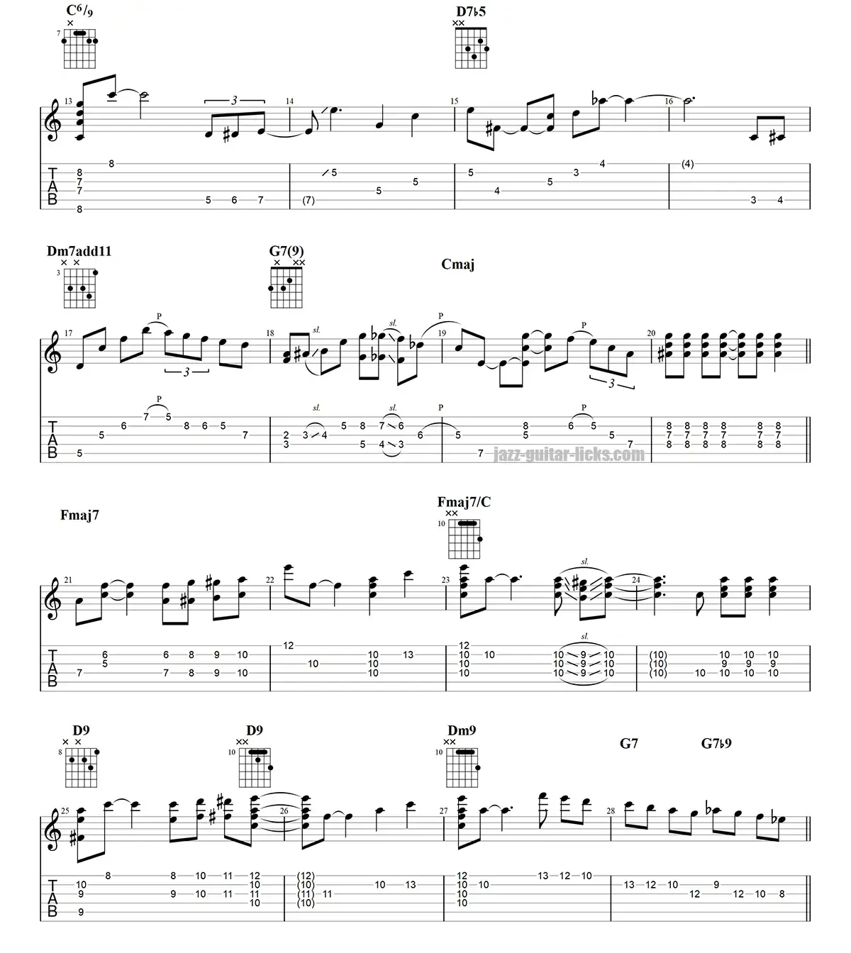 Take the a train guitar lesson chord melody