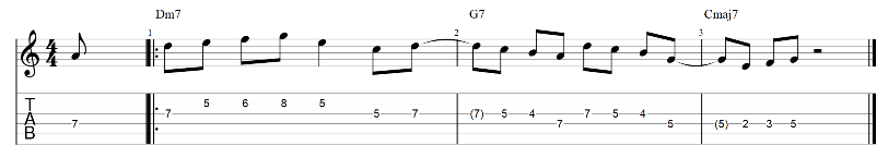 The lick over major 2 5 1 guitar tabs