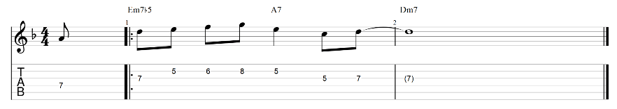 The lick over minor 2 5 1 progression