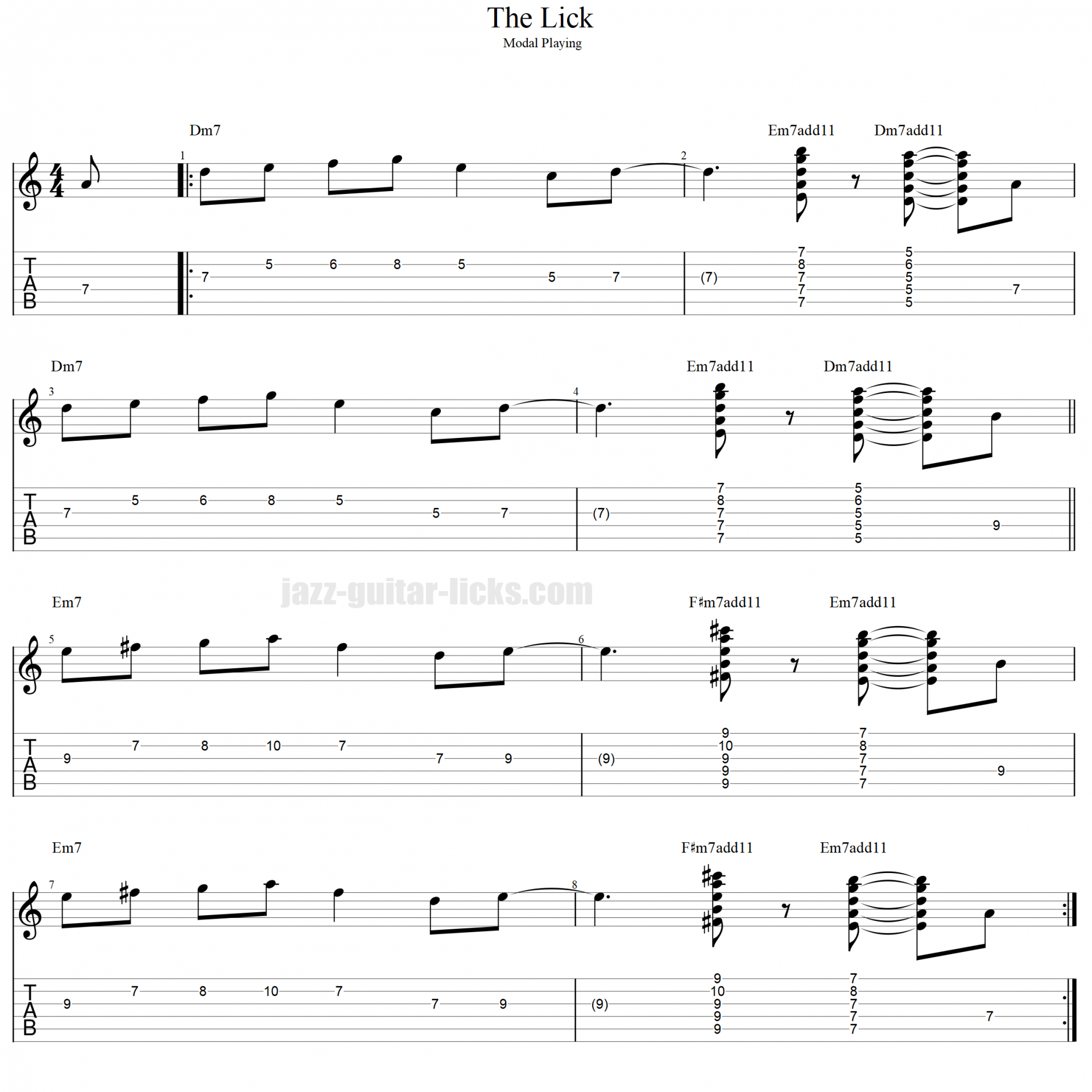 The lick so what style modal playing 1