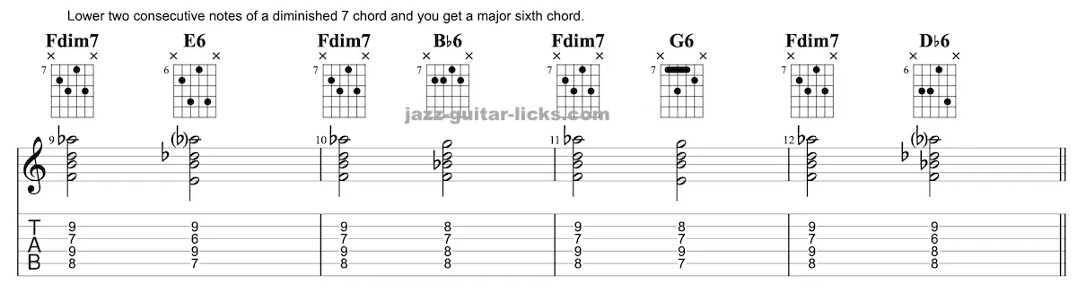 Transforming the diminished chord barry harris guitar lesson 2