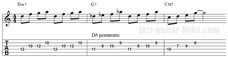 Tritone substitution guitar lick