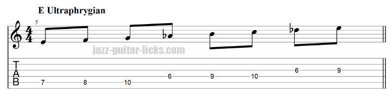 Ultraphrygian mode for guitar