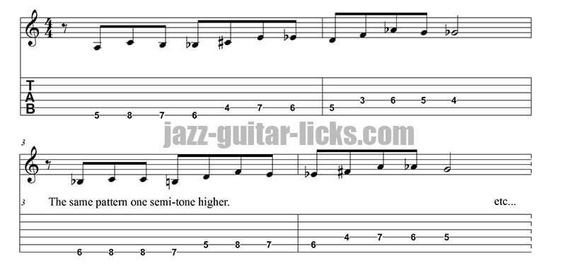Warm up exercise with the chromatic scale