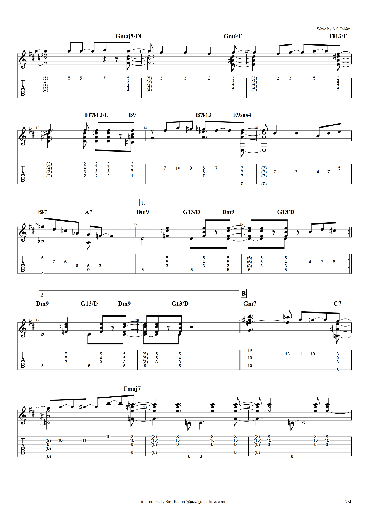 Wave Jobim Chart