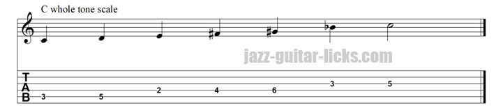 Whole tone scale guitar tabs